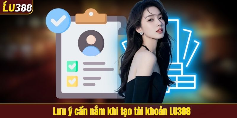 Lưu ý cần nắm khi tạo tài khoản LU388
